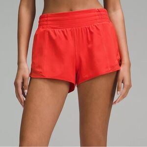 LULULEMON Carnation Red Hotty Hot Shorts